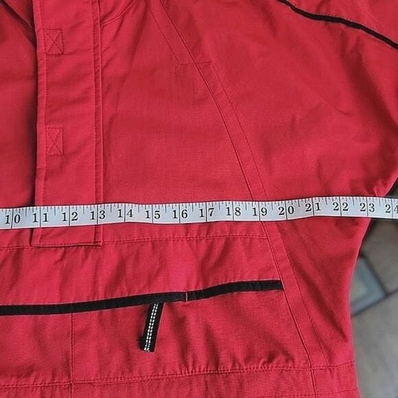 Vtg red half zip hooded pullover ski jacket - Picture 11 of 16